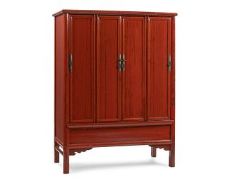 A Chinese cinnabar lacquered cabinet