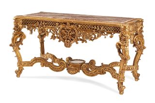 A French Regence-style giltwood salon table