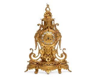 A French Samuel Marti gilt-bronze mantle clock