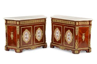 A pair of French Louis XVI-style cabinets