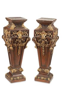 A pair of French Regence-style pedestals