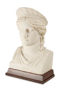 A Neoclassical-style marble bust of Hera