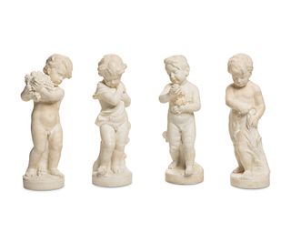 A set of Continental carved marble figures