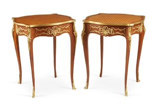 A pair of French Louis XV-style side tables