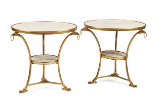 A pair of French Neoclassical-style gueridon tables
