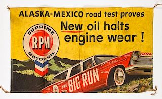 RPM Supreme Motor Oil Big Run Advertising Banner