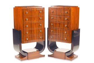A pair of French Art Deco-style chests of drawers