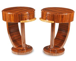 A pair of air Art Deco-style side tables