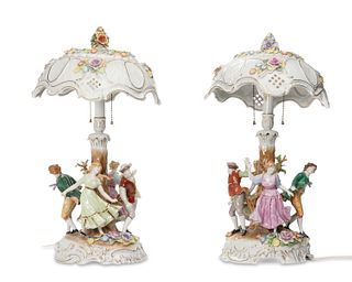 A pair of Schierholz porcleain table lamps