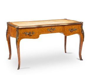 A French Louis XV-style bureau plat desk