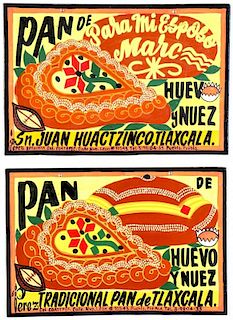 2 Mexican Pan De Huevos Y Nuez Advertising Signs