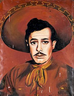 Vintage Mexican Trade Sign of Film Idol Pedro Infante