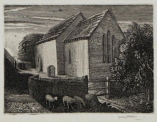 Graham Sutherland (British, 1903-1980) "The Meadow Chapel"