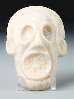 Exquisite Taino Marble Mask (1000-1500 CE)