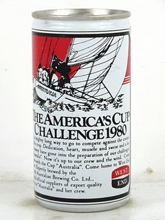 1980 West End XXX Beer "America's Cup Challenge" 12oz Tab Top Can Adelaide, Australia