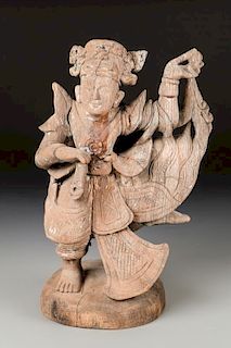 Antique Burmese Dancing Nat Sculpture