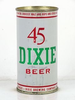 1957 Dixie 45 Beer 10oz Flat Top Can 53-39 New Orleans, Louisiana