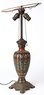 Meiji Period Shippo Cloisonne Vase Lamp