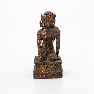 A Bronze Seated Figure Of Goddess Of Rice | พระแม่โพสพสัมฤทธิ์ (เทวรูปรัตนะทรงเครื่อง)