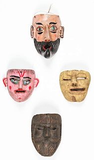 4 Vintage Mexican Masks