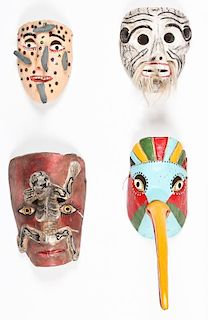 4 Vintage Mexican Masks