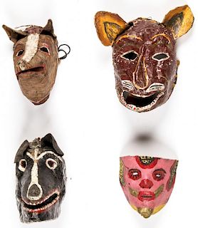 4 Vintage Ecuadorian Masks (1979)