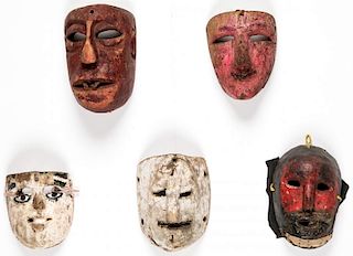 5 Vintage Mexican Festival Masks