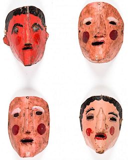 4 Vintage Bolivian Carnival Masks