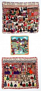 Lot of 3 Beautiful Peruvian Wall Hanging Textiles