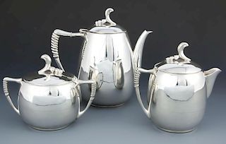 Modernist Mexican Sterling Silver Coffee Service