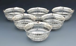 Set of 6 Wright Kay & Co.Reticulated Basket Bowls