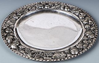 Repousse Rimmed 800 Silver Tray