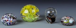 4 Art Glass Paperweights