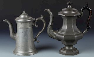 2 Antique Pewter Pots