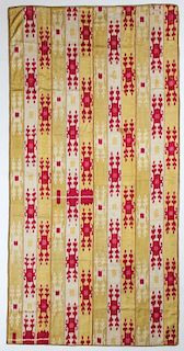 19th C. Central Asian Silk Ikat Panel