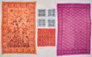 Lot of 7 Old Indian Block Print Textiles