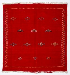 Vintage Moroccan Kilim: 3'3" x 3'5" (100 x 105 cm)