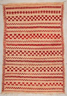 Vintage Moroccan Mixed Weave Rug: 6'4" x 9'3" (192 x 283 cm)