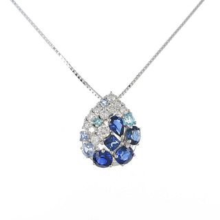 K18WG Color stone necklace