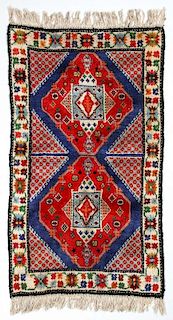 Vintage Hand Knotted Caucasian Style Rug: 3'1" x 5'3"