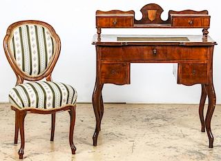 Continental Louis Philippe Style Desk and Chair