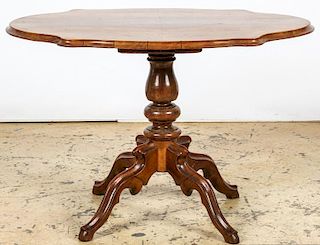 Antique Continental Turtle Top Table