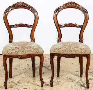 2 Louis Philippe Style Balloon Back Chairs