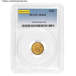 $1 Gold Liberty Head Type 1 PCGS MS 62 (Random Year)