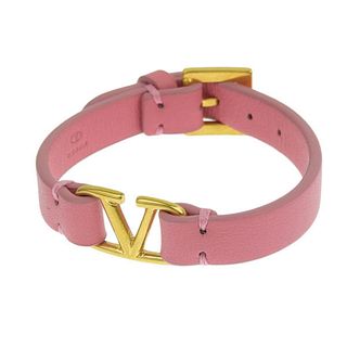 VALENTINO Valentino V signature bracelet pink leather