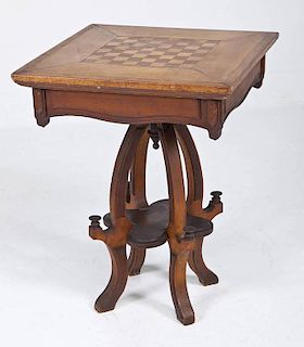 Victorian Checkerboard Game Table