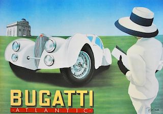 Large Framed Razzia 'Bugatti' Poster/Print, Signed