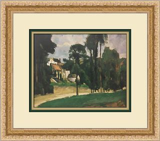 Paul Cezanne Road at Pontoise Custom Framed Print
