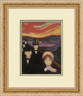 Edvard Munch Anxiety Newly Custom Framed Print