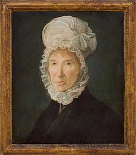 AMERICAN SCHOOL: PORTRAIT OF A WOMAN IN A WHITE CAP